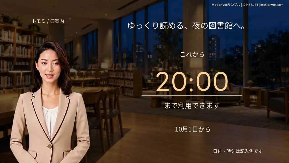 公共・変更のお知らせのテンプレート画面